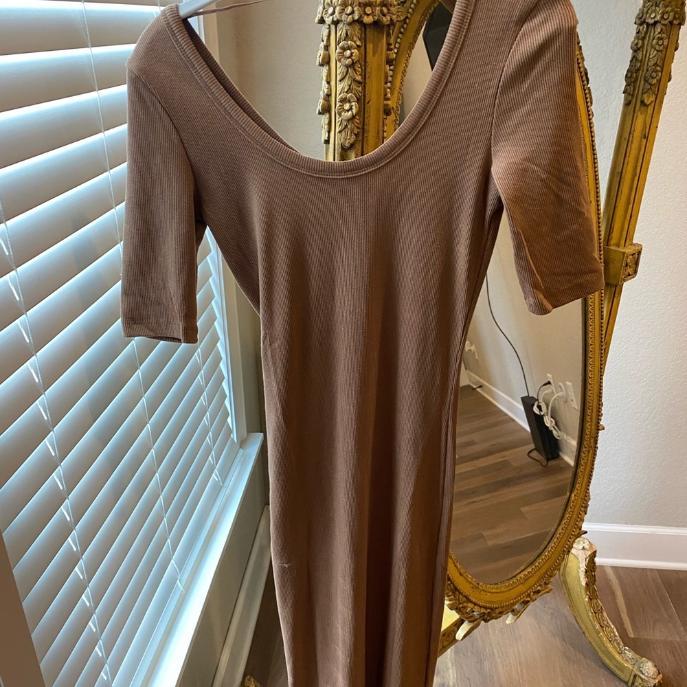 Long brown tight dress